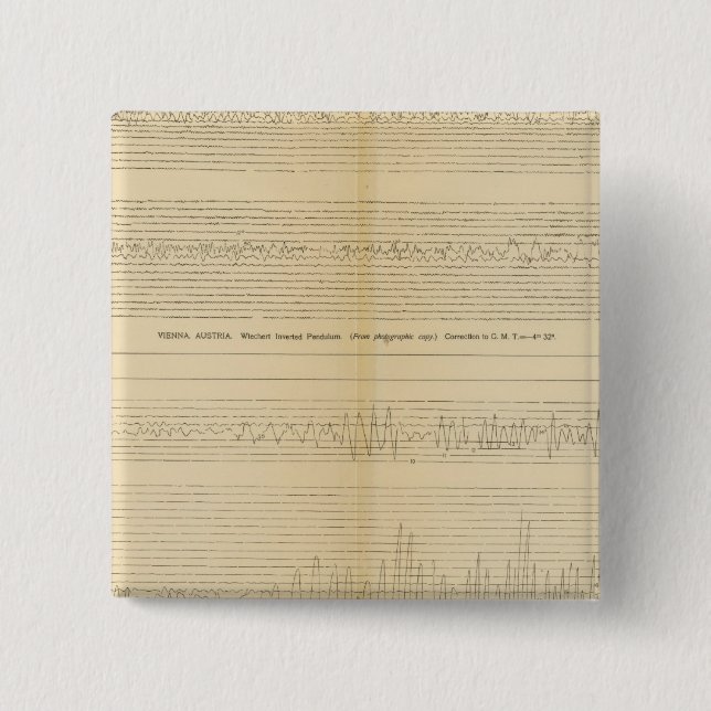 California Seismograms 9 Pinback Button (Front)