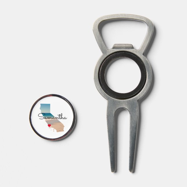 California Shape Heart Photo  Divot Tool (Front (Open))