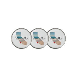California Shape Heart Photo  Golf Ball Marker