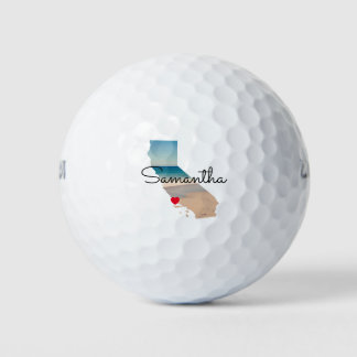 California Shape Heart Photo  Golf Balls