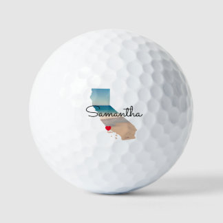 California Shape Heart Photo  Golf Balls