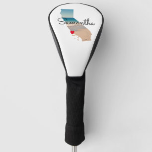 California Shape Heart Photo Golf Head Cover