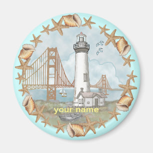 California Shells Lighthouse magnet