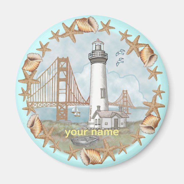 California Shells Lighthouse magnet (Front)