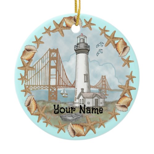 California Shells Lighthouse  Ornament
