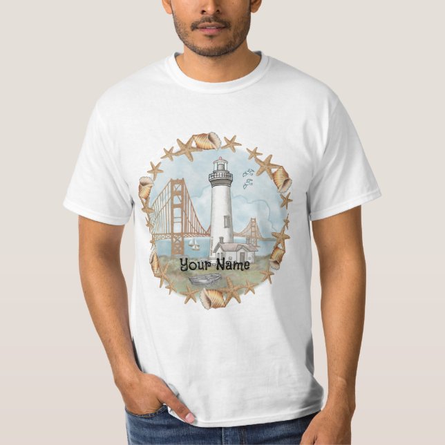 California Shells Lighthouse  t-shirt (Front)