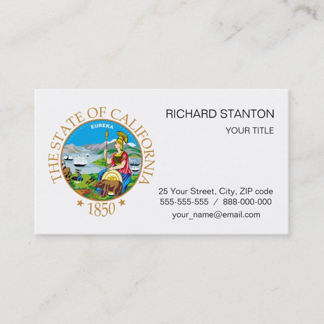 California sign business card (Front)