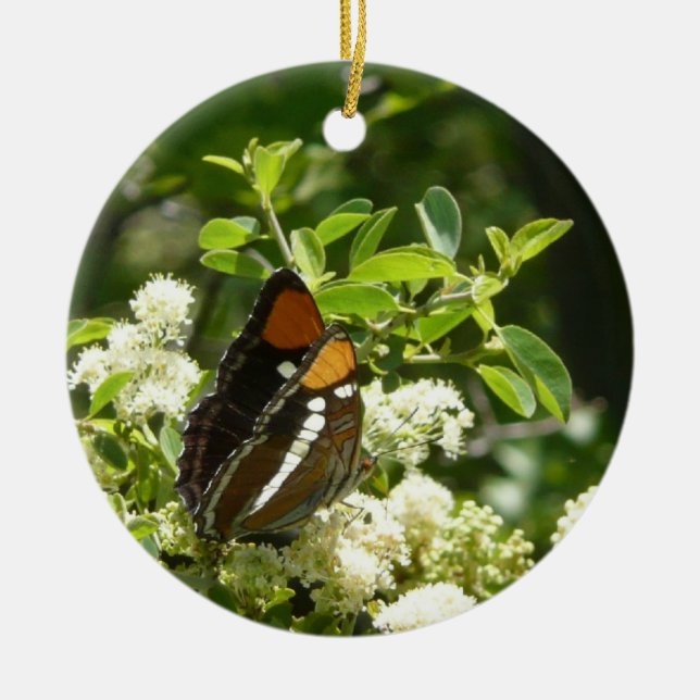 California Sister Butterfly in Yosemite Ceramic Ornament (Front)