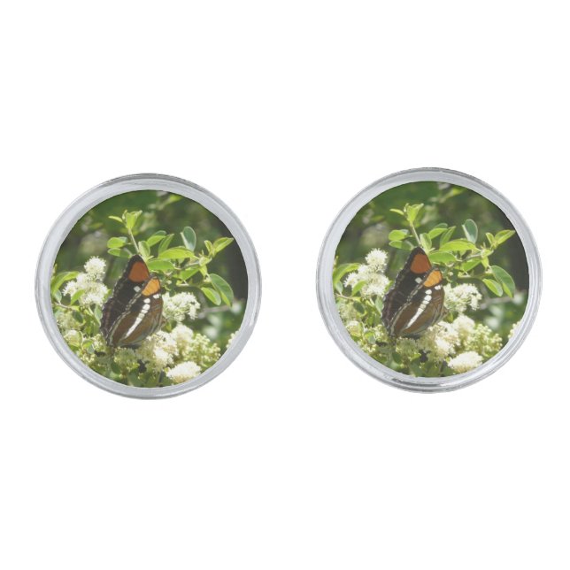California Sister Butterfly in Yosemite Silver Cufflinks (Front)