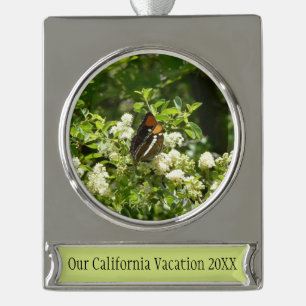 California Sister Butterfly in Yosemite Silver Plated Banner Ornament
