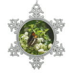 California Sister Butterfly in Yosemite Snowflake Pewter Christmas Ornament