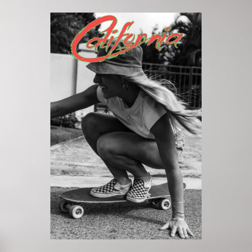 California Skater Girl Poster