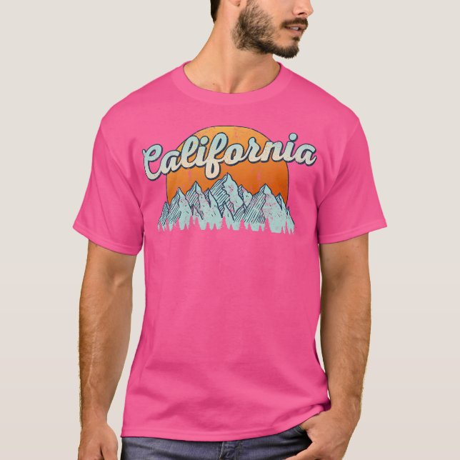 California Souvenir Hiking Mountains Sunset T-Shirt (Front)