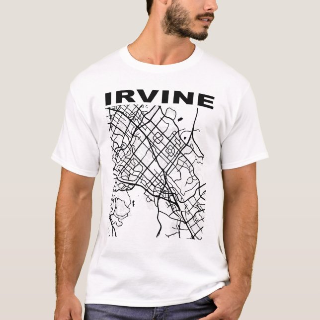 California Souvenir Irvine City Street Map T-Shirt (Front)