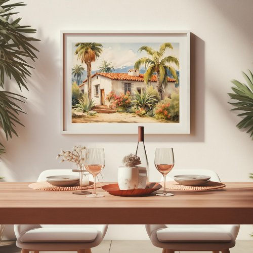 California Spanish Colonial Home Poster