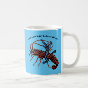 California Spiny Lobster Diving SCUBA Diver URM Coffee Mug
