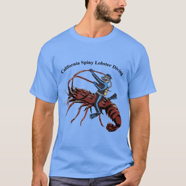 California Spiny Lobster Diving SCUBA Diver URM T-Shirt (Front)