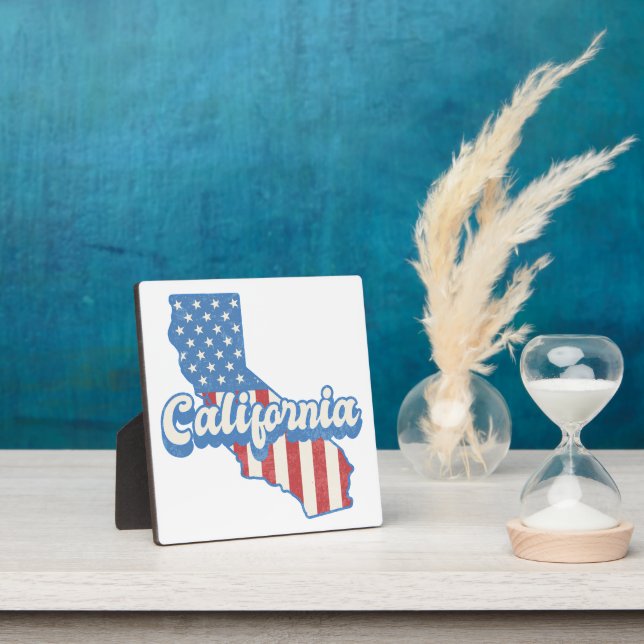 California Stars & Stripes Silhouette Plaque (Insitu)