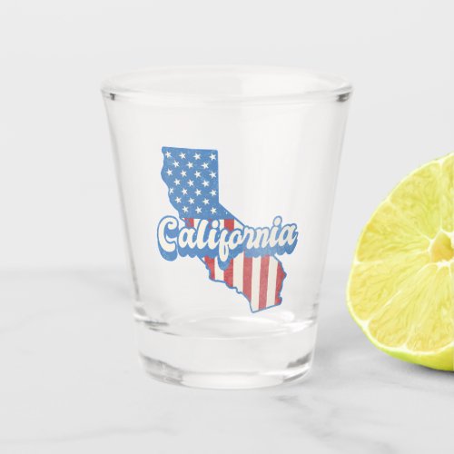 California Stars  Stripes Silhouette  Shot Glass