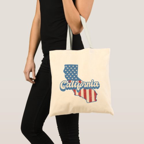 California Stars  Stripes Silhouette  Tote Bag