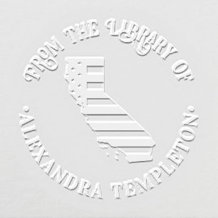 California Stars Stripes State Map Library Book Nm Embosser