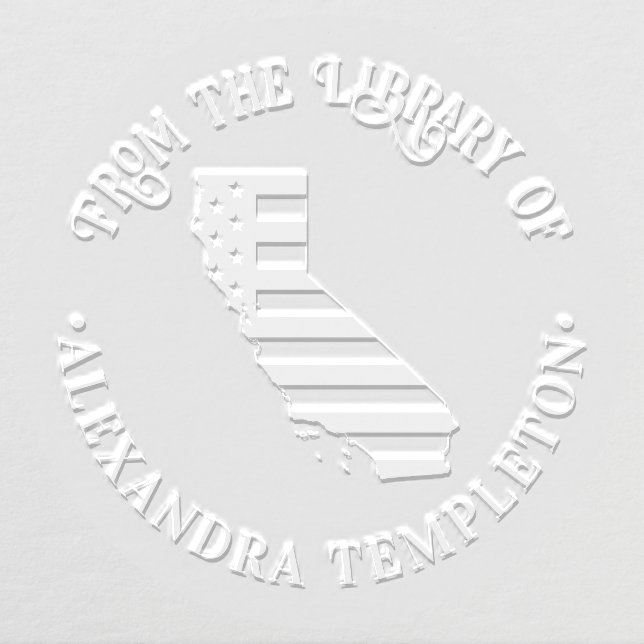 California Stars Stripes State Map Library Book Nm Embosser (Design)