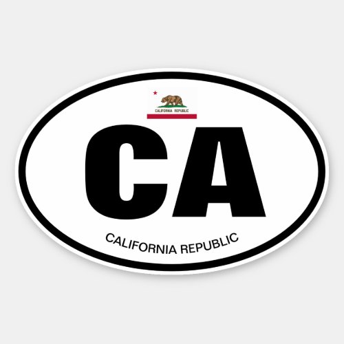 California state abbreviation oval vinyl sticker