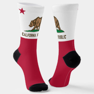 California State Bear Flag Proud Californian Fun Socks
