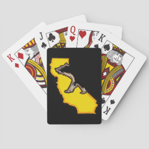 California state bear yellow black playing cards