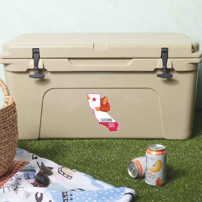 California State Bigfoot Country Funny Sticker (Cooler)