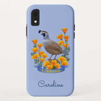 California State Bird Quail & Golden Poppy iPhone XR Case