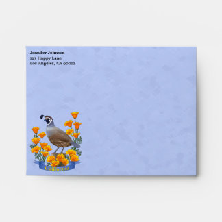 California State Bird Quail & Golden Poppy Envelope