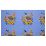 California State Bird Quail &amp; Golden Poppy Fabric