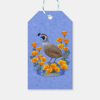 California State Bird Quail & Golden Poppy Gift Tags