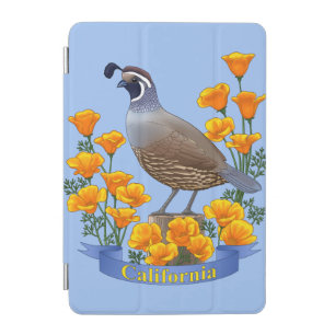 California State Bird Quail & Golden Poppy iPad Mini Cover