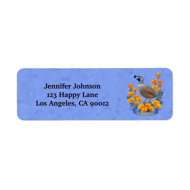California State Bird Quail & Golden Poppy Label (Front)