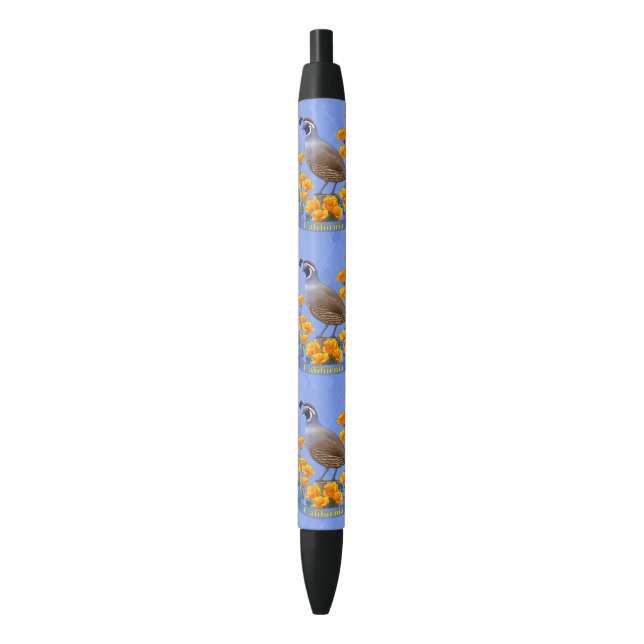 California State Bird Quail & Golden Poppy Pen (Front Vertical)