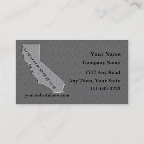 California State Business card  carved stone look