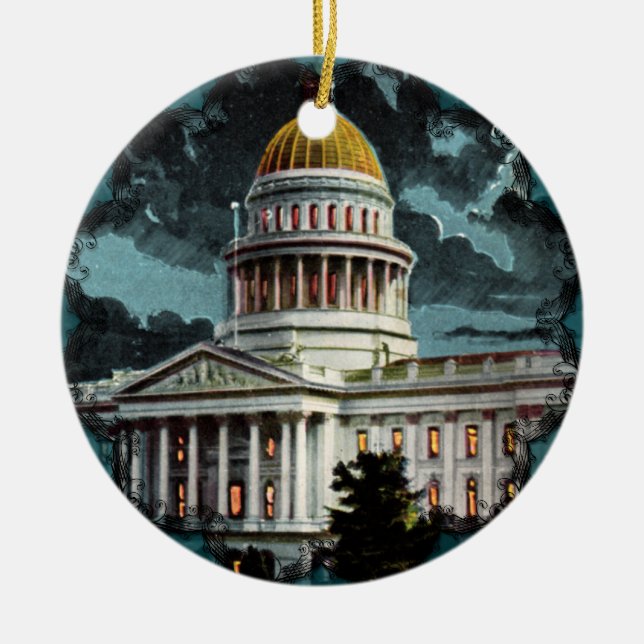 California State Capitol Moonlight Ornament (Front)