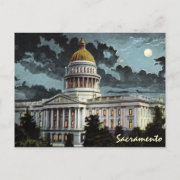 California State Capitol Moonlight Postcard