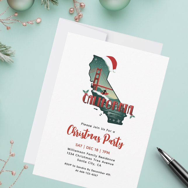 California State Christmas Holiday Party Invitation (Add details via the template to personalize your party.  More items available in collection)
