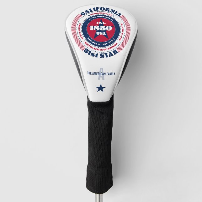 California State Circle Custom Golf Head Cover (Front)