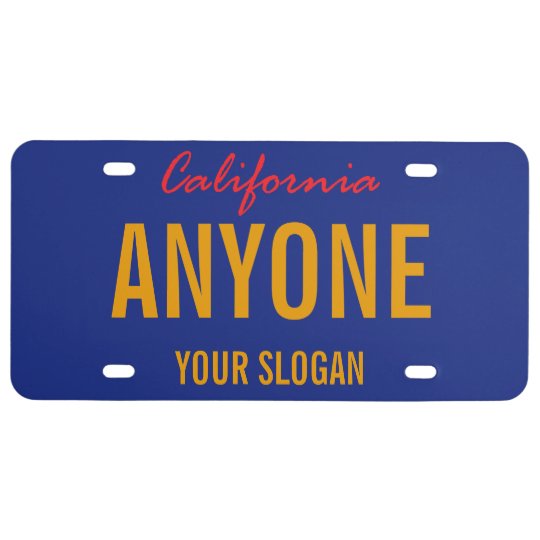 California State Custom License Plate