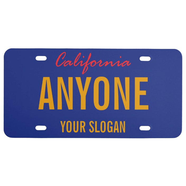California State Custom License Plate