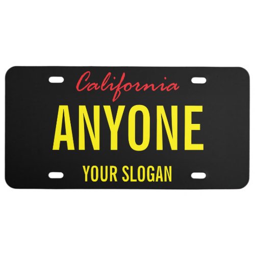California State Custom  License Plate