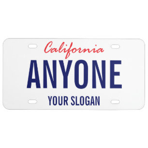 California State Custom License Plate