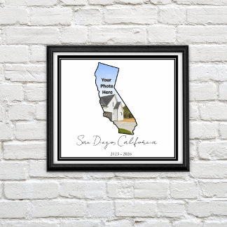 California State Custom Photo PCS Gift Poster