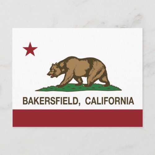 California State Flag Bakersfield Postcard