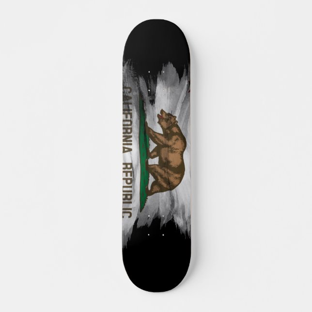 California state flag brush stroke, California Skateboard (Front)