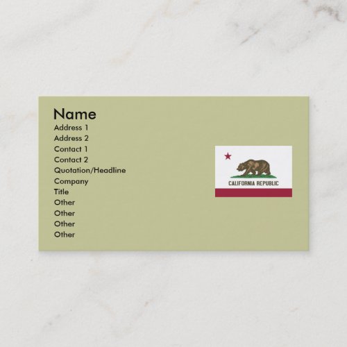 California State Flag Business Card